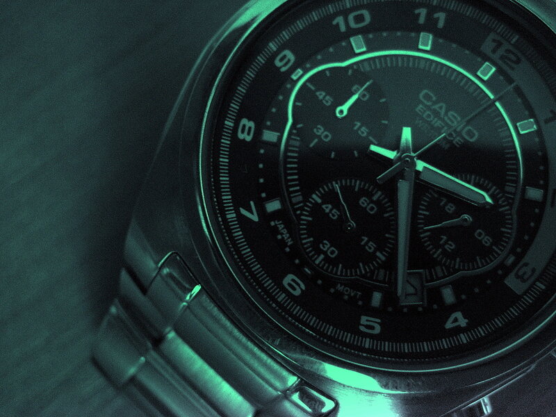 close-up of a Casio watch
