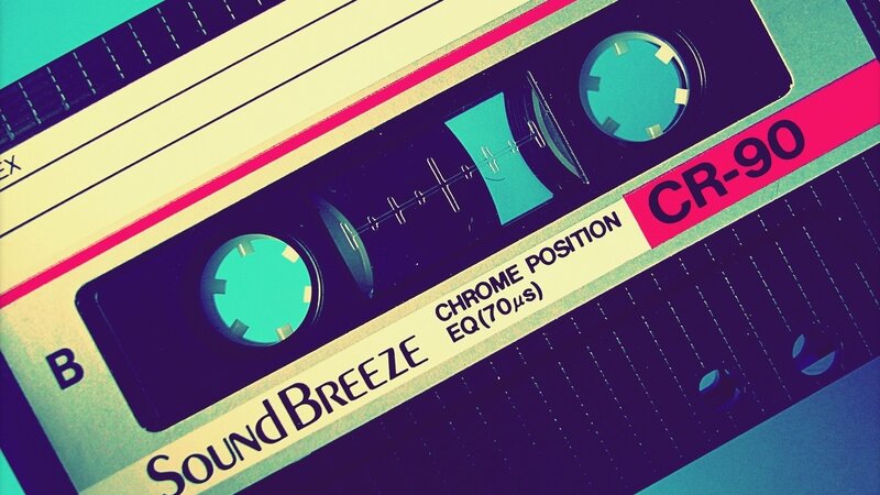Close-up of a cassette tape