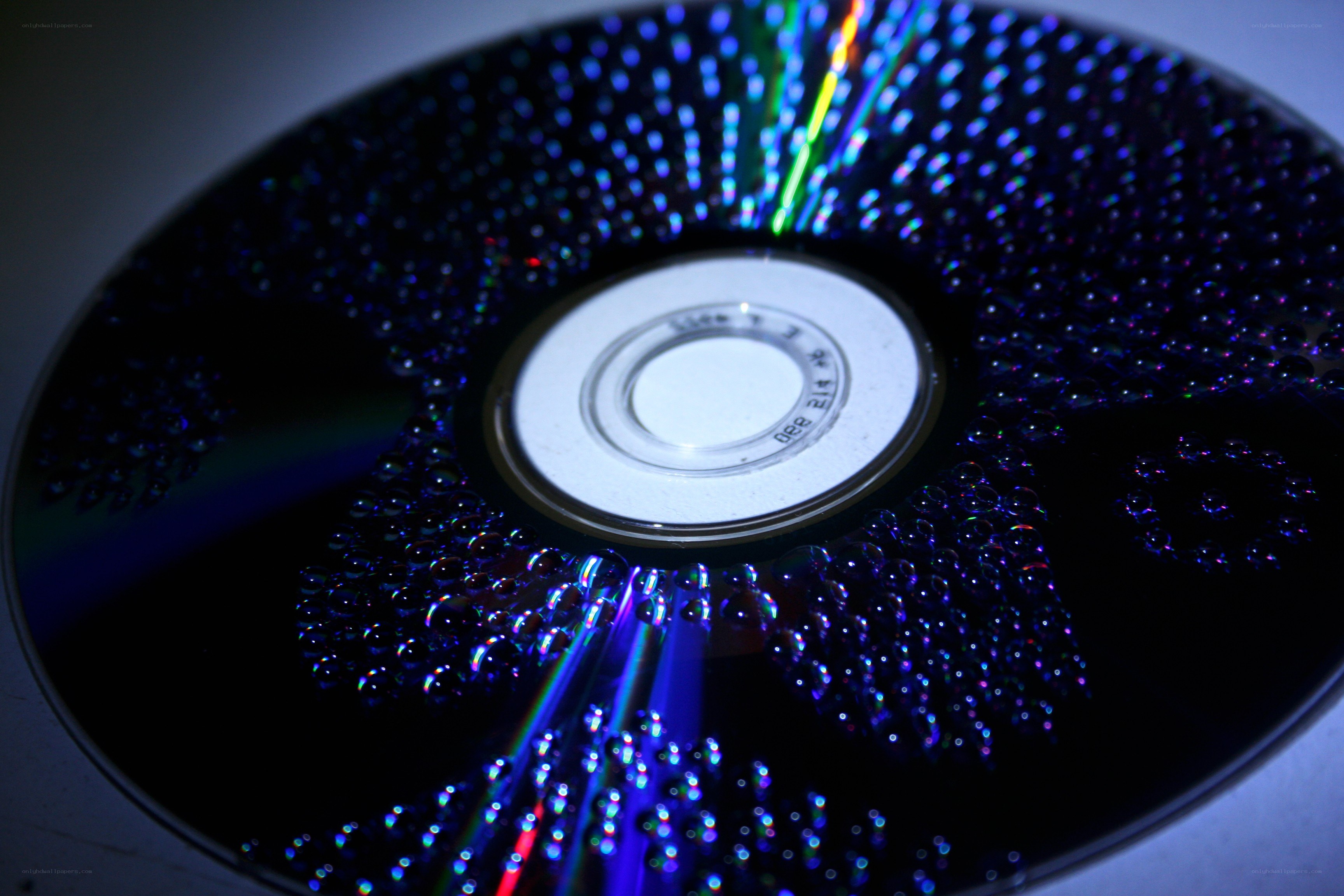 close-up of a CD surface