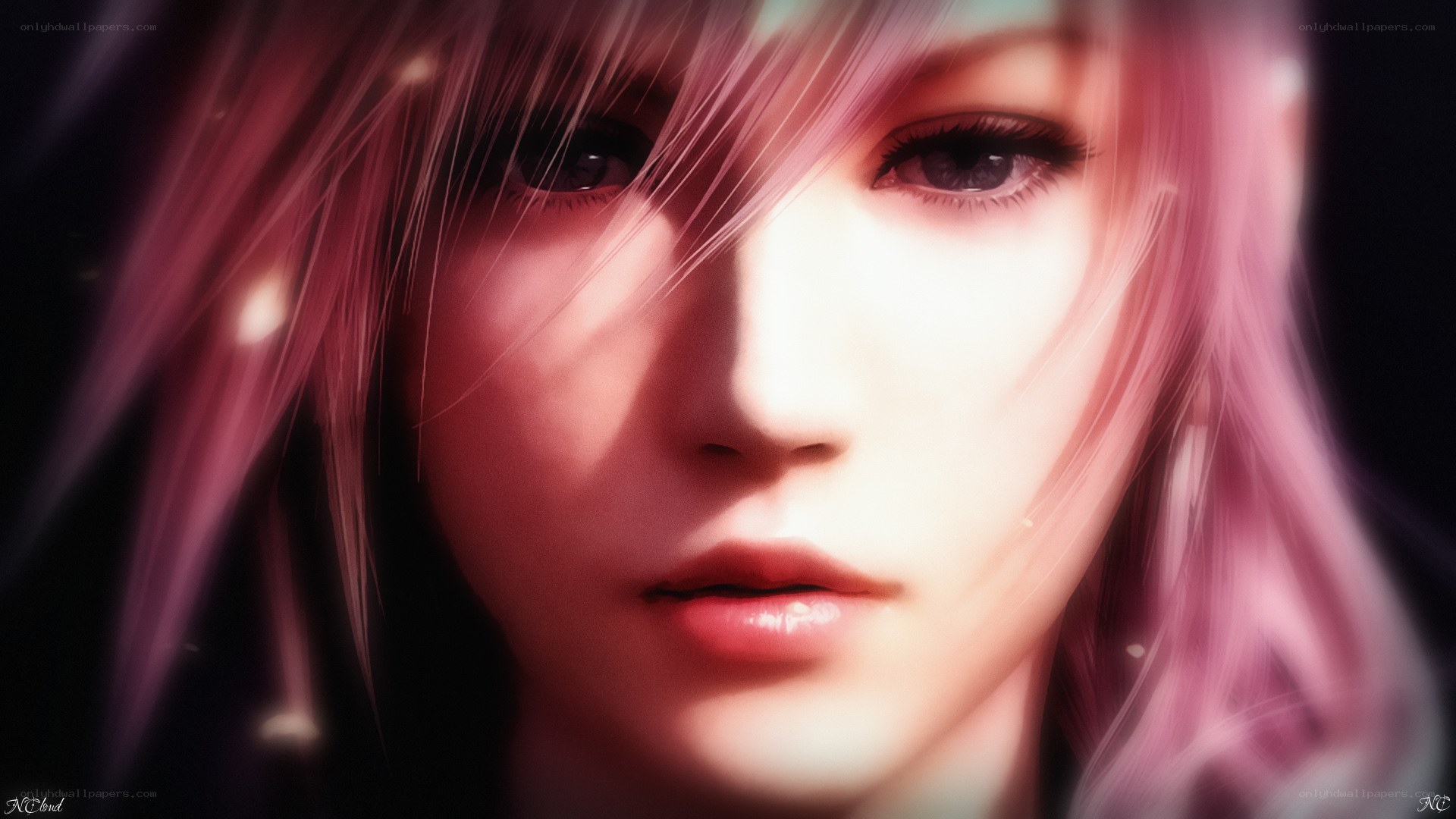close-up of a character