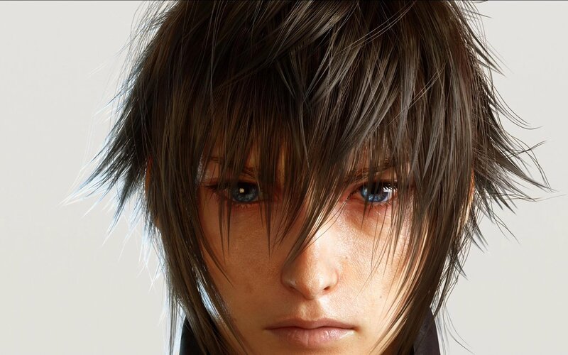 close-up of a character's face