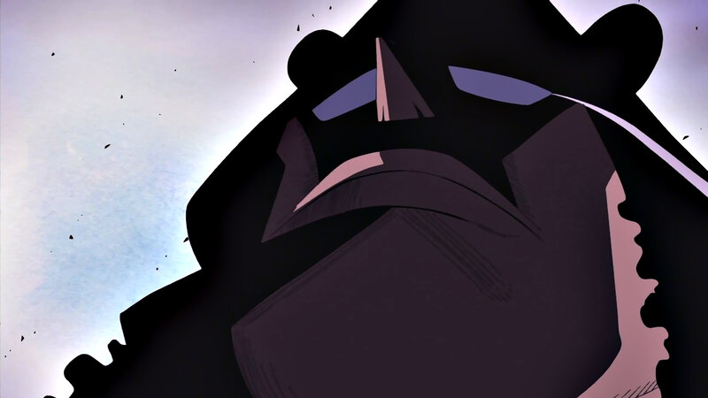 close-up of a character's face