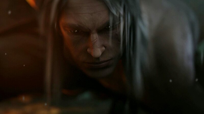 close-up of a character's face