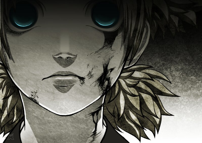 Close-up of a Character's Face — Black