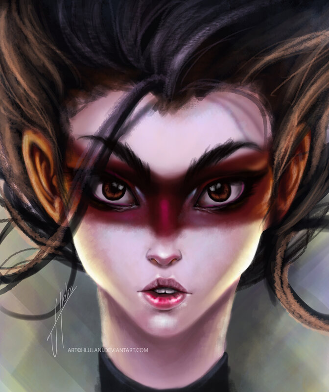 Close-up of a Character's Face — Brown, Dramatic