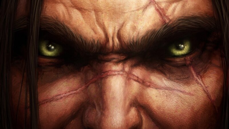 Close-up of a Character's Face — Brown, Intense