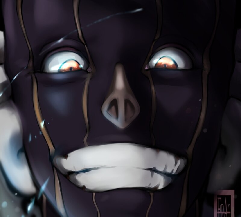 Close-up of a Character's Face — Purple