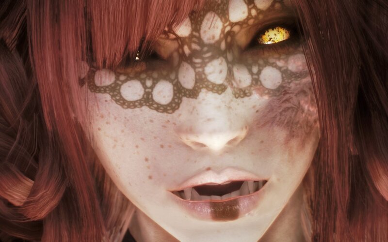 Close-up of a Character's Face — Red, Dramatic