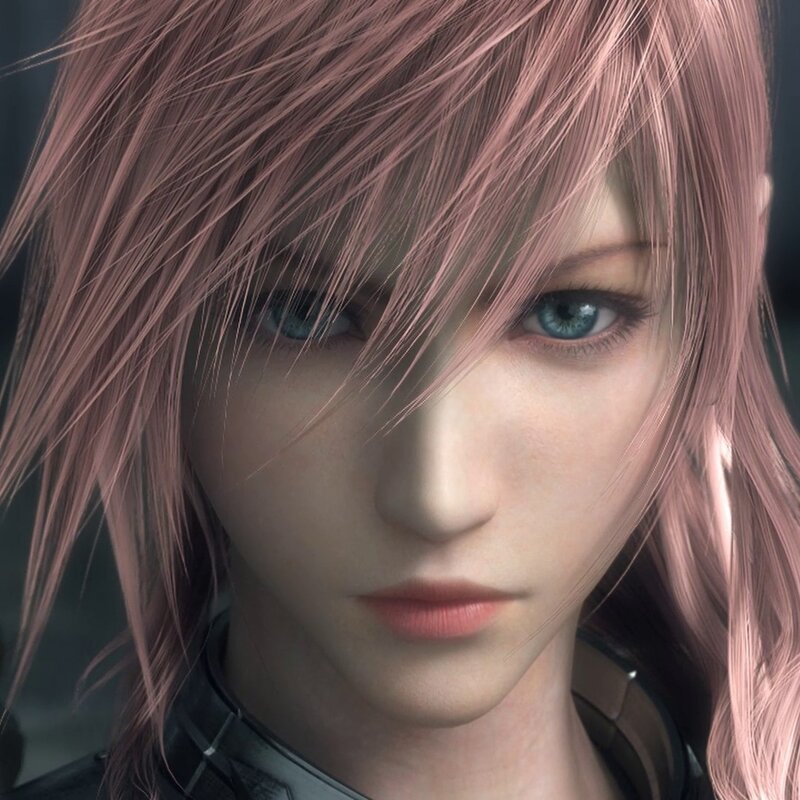 close-up of a character with pink hair