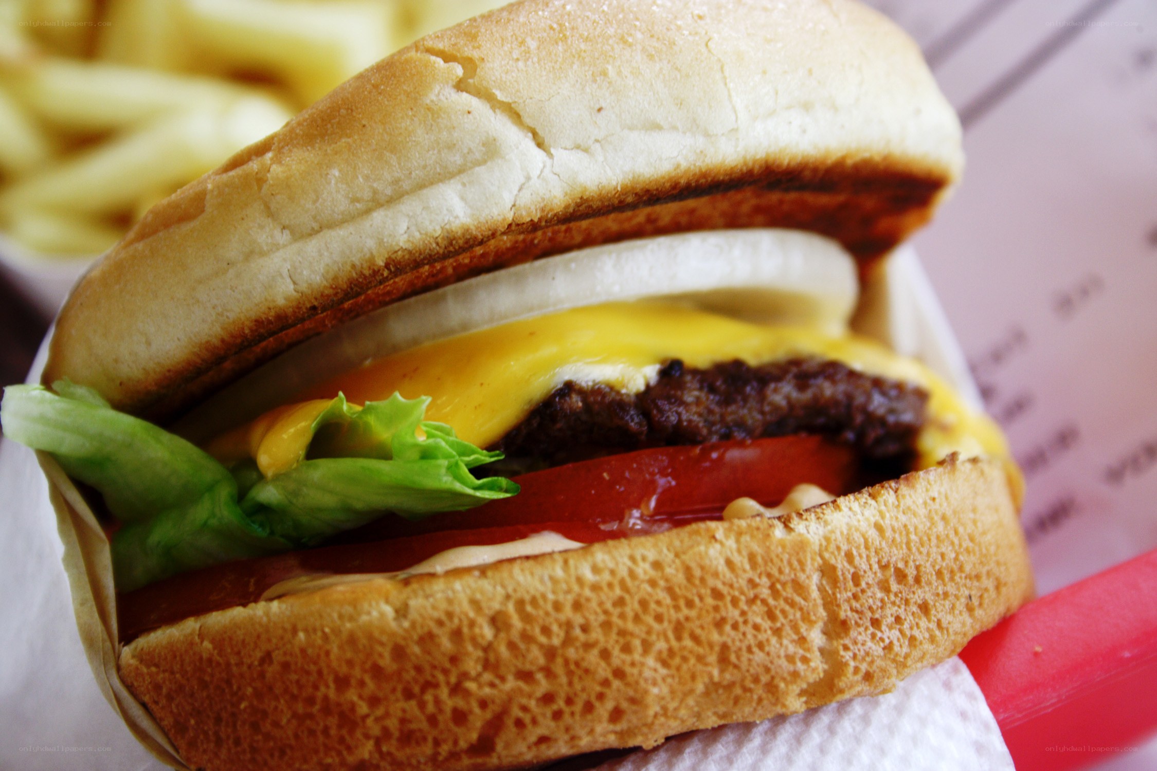 close-up of a cheeseburger