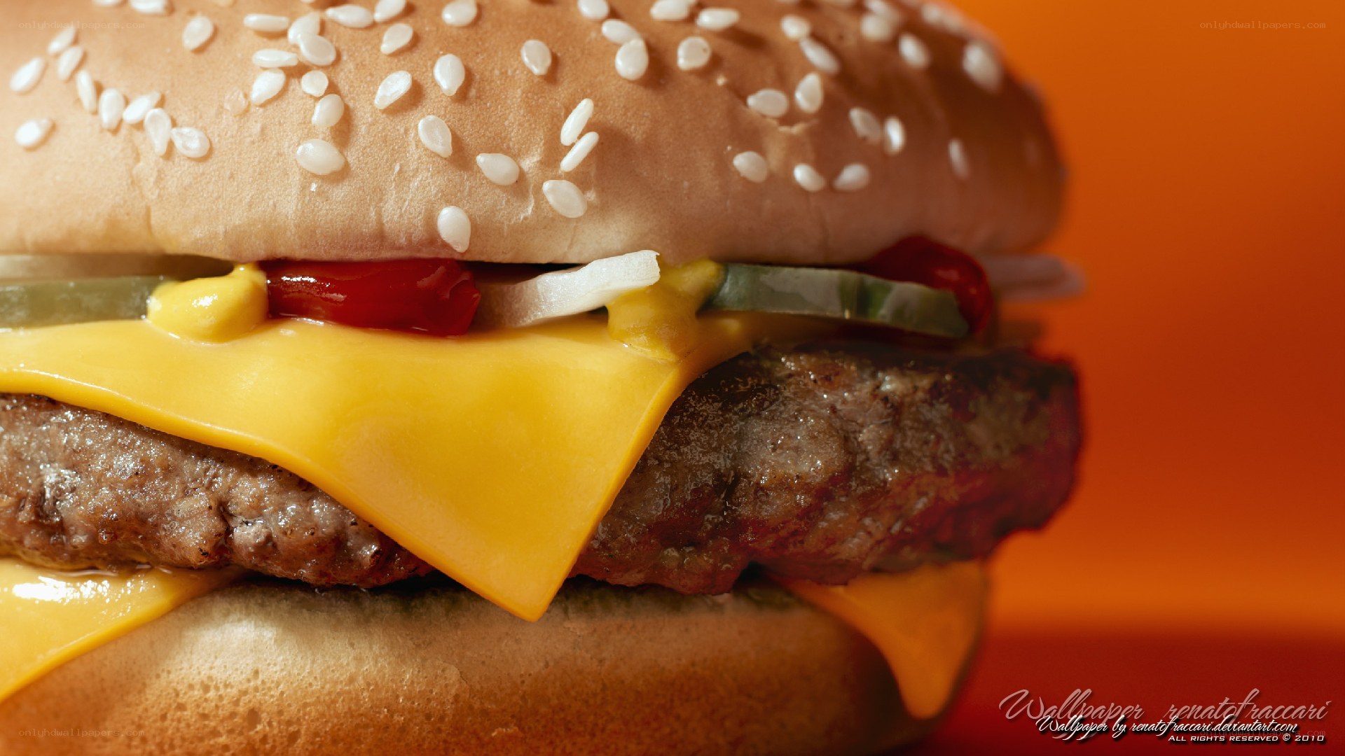 close-up of a cheeseburger