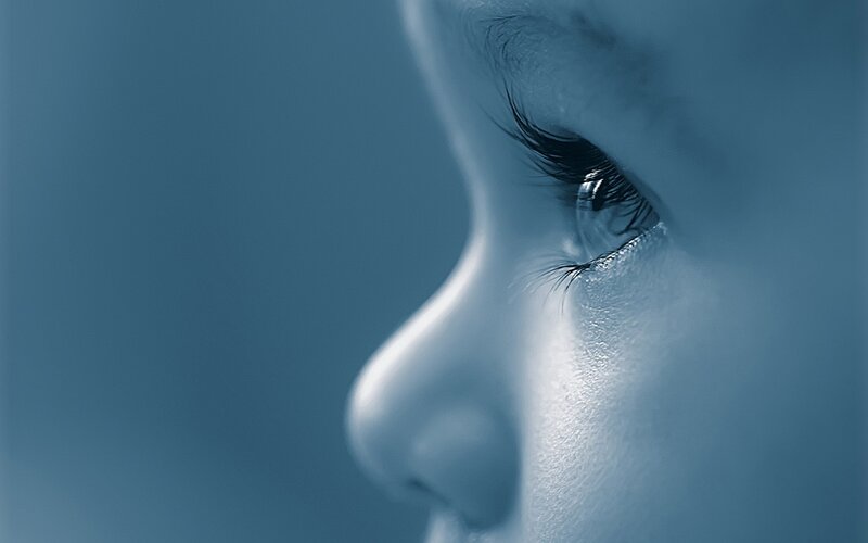 close-up of a child's eye
