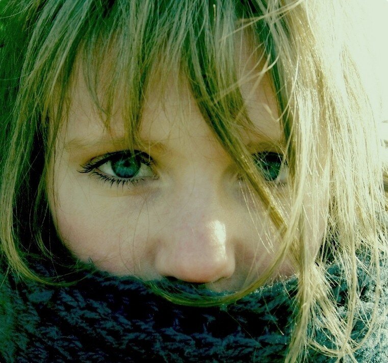 close-up of a child's face