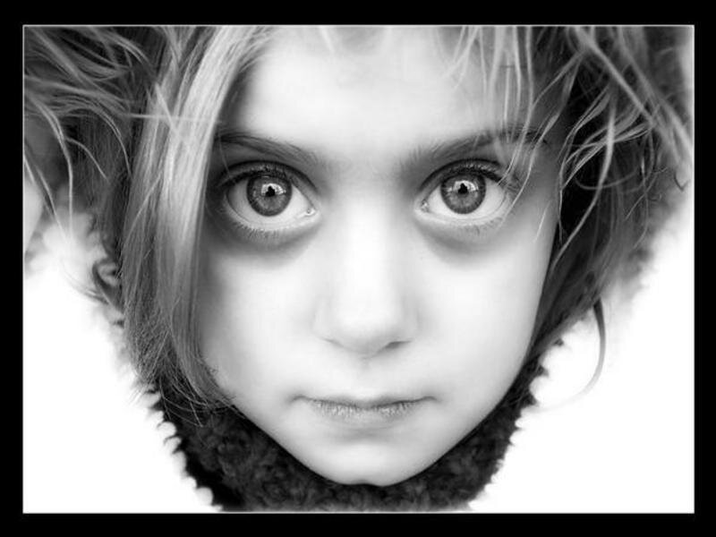 close-up of a child's face