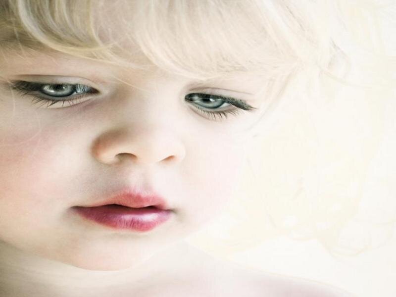 close-up of a child's face