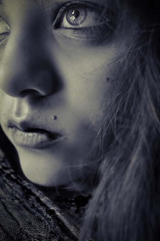 close-up of a child's face