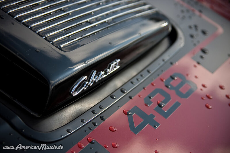 Close-up of a classic car grille