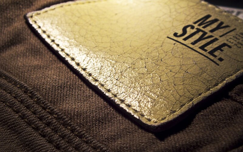 close-up of a clothing label