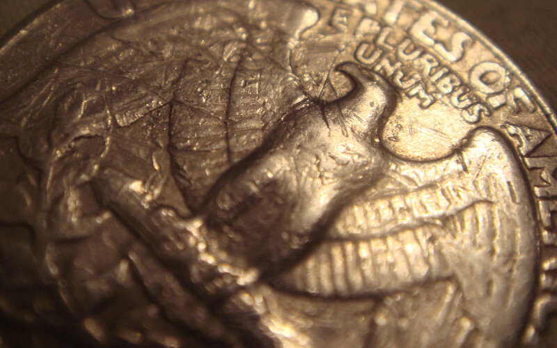 Close-up of a Coin — Silver