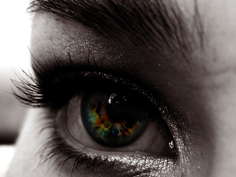 close-up of a colorful eye