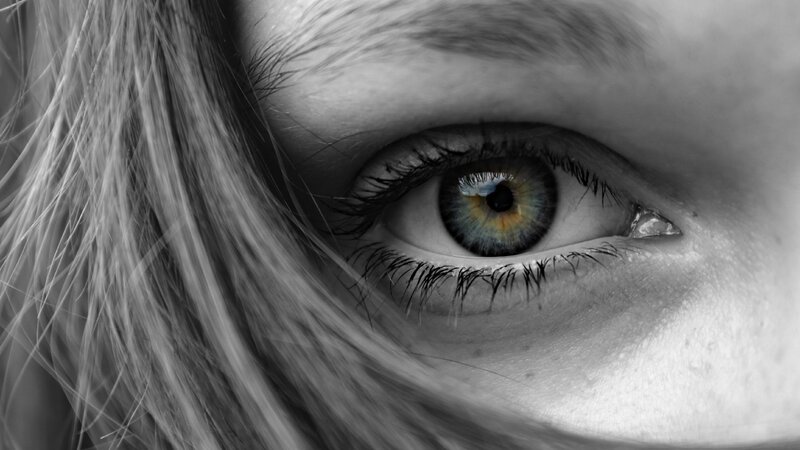 close-up of a colorful eye