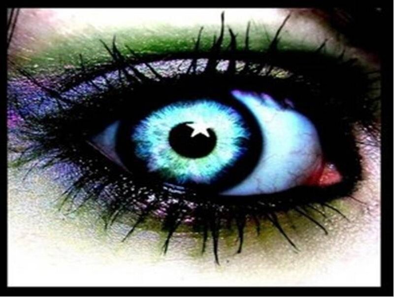 close-up of a colorful eye