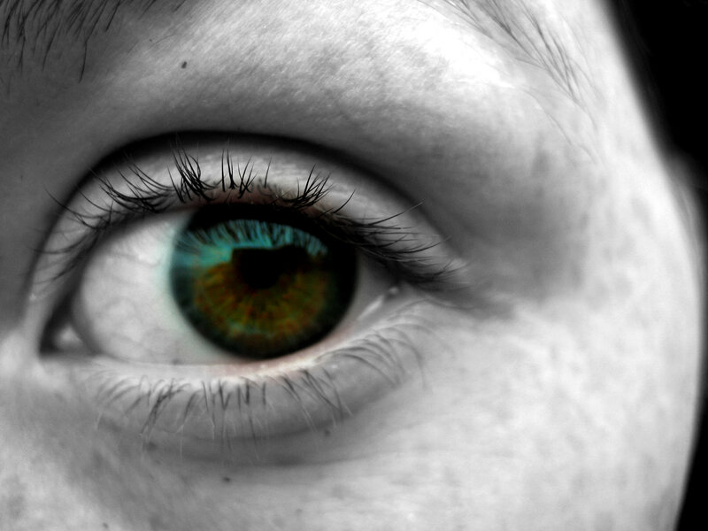 close-up of a colorful eye