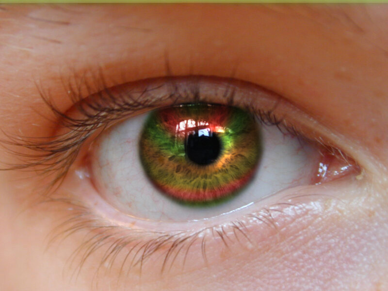 close-up of a colorful eye