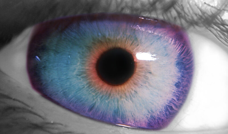 close-up of a colorful eye