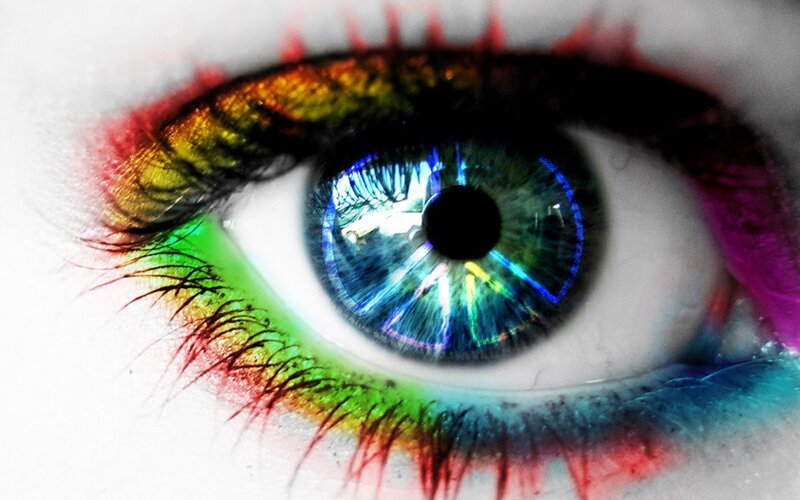 Close-up of a Colorful Eye — Blue