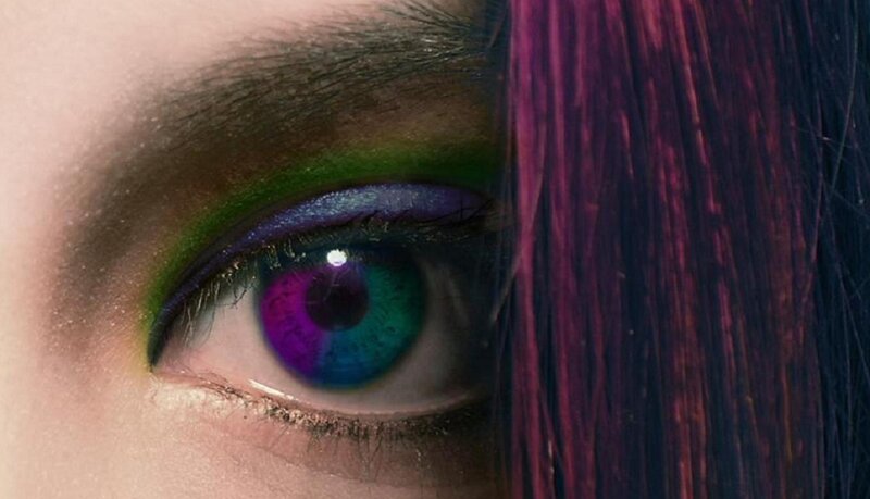 Close-up of a Colorful Eye — Purple