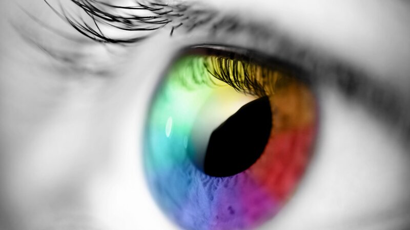 Close-up of a Colorful Eye — Rainbow, Dramatic