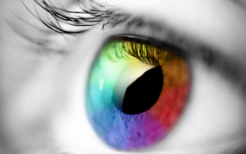 Close-up of a Colorful Eye — Rainbow
