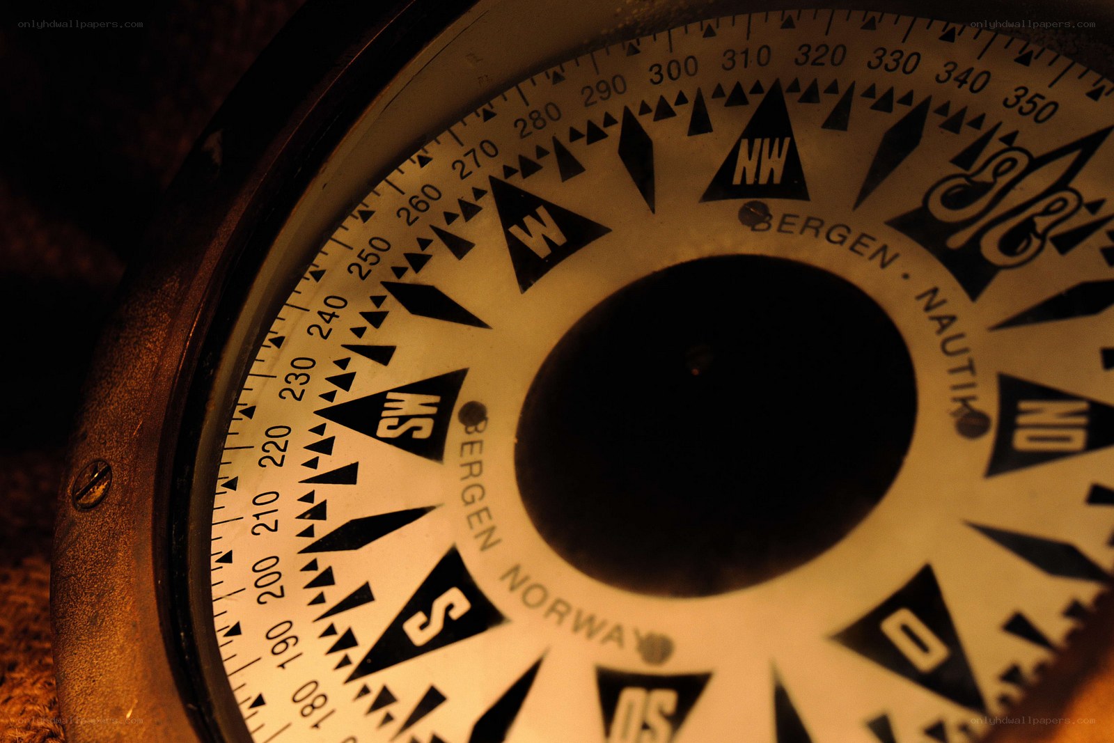 close-up of a compass