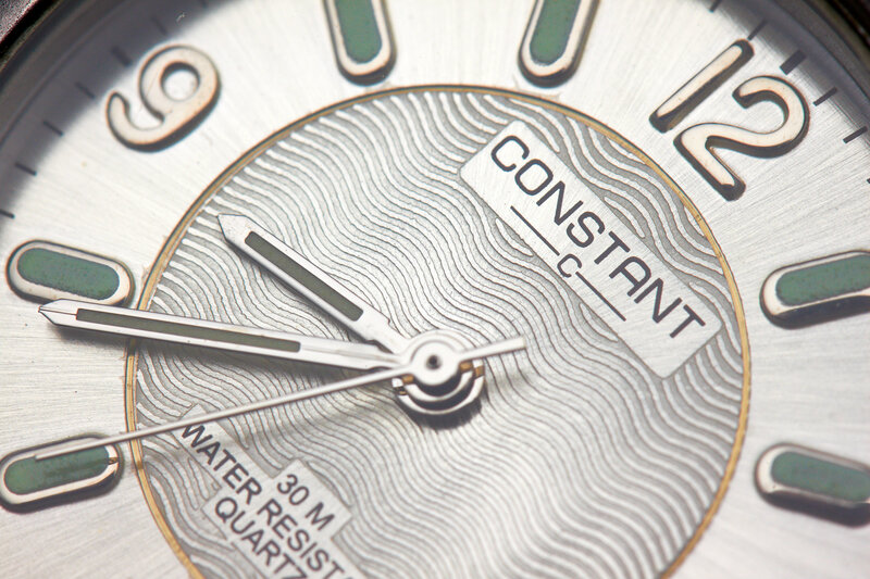 Close-up of a Constant watch face