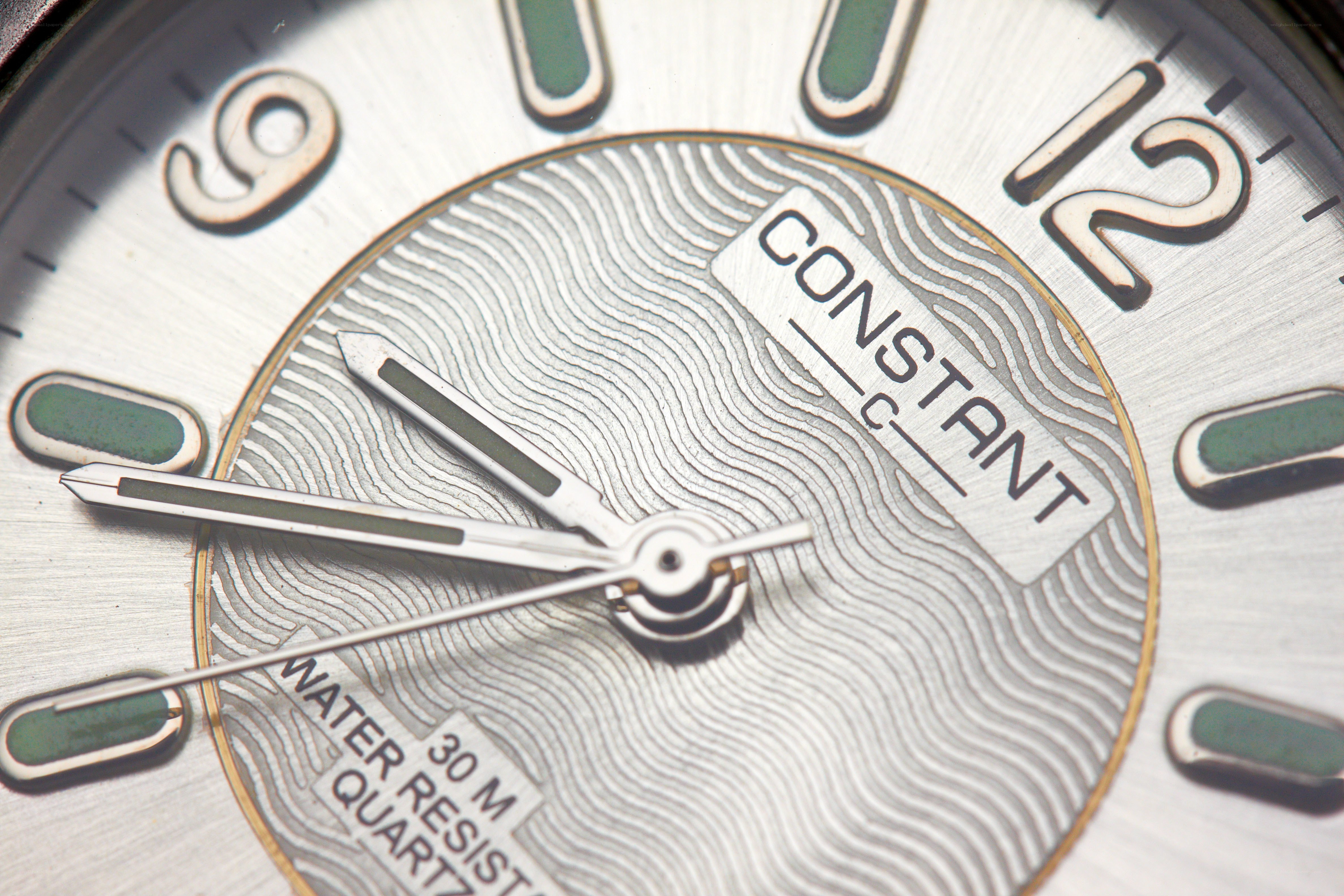Close-up of a Constant watch face