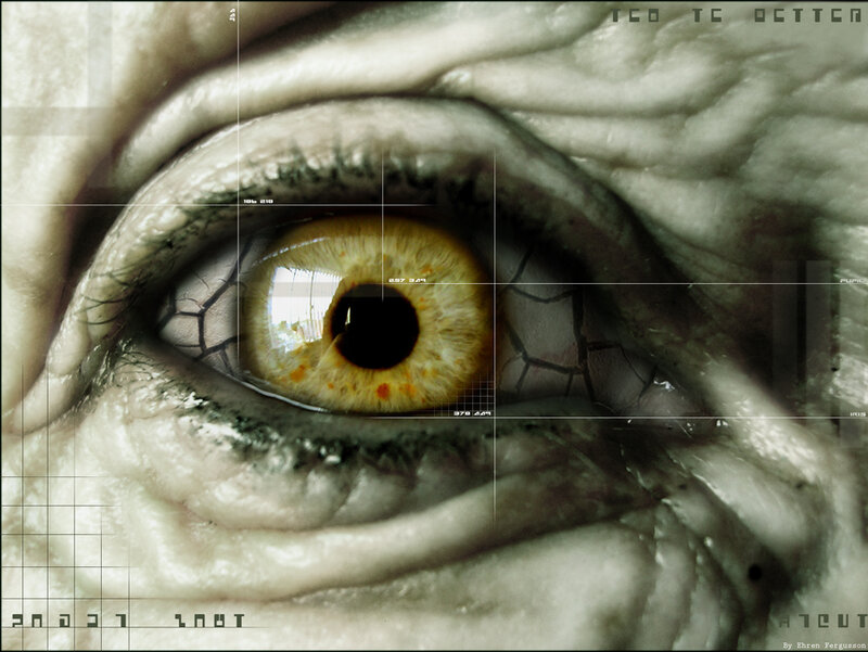 Close-up of a cracked eye