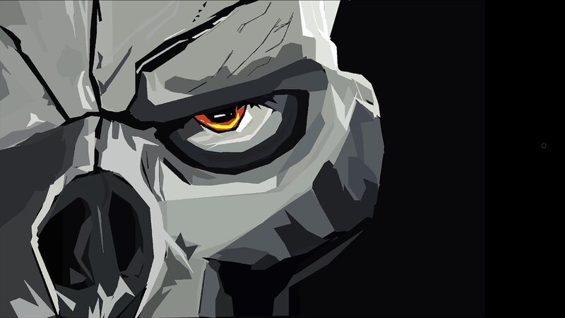 Close-up of a Creature's Face — Gray
