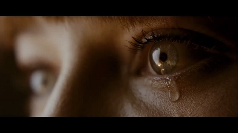close-up of a crying eye