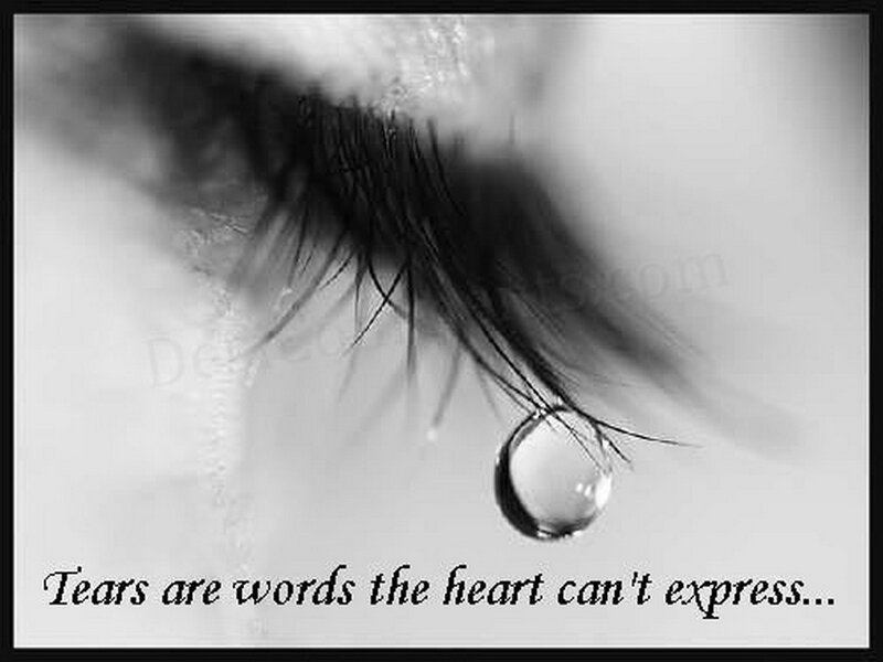 Close-up of a Crying Eye — Black, Melancholic, Photograph