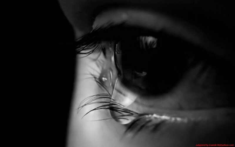 Close-up of a Crying Eye — Black