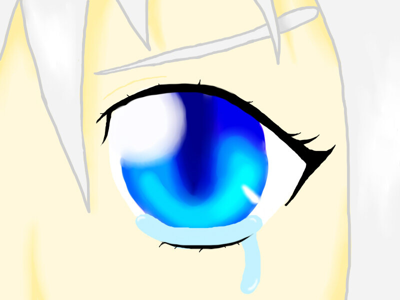 Close-up of a Crying Eye — Blue, Sad