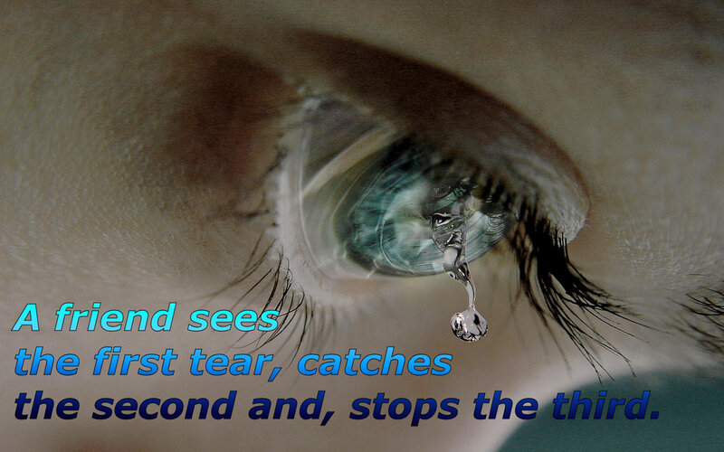 Close-up of a Crying Eye — Blue