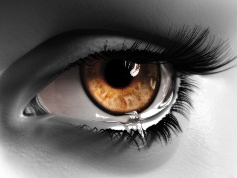 Close-up of a Crying Eye — Brown