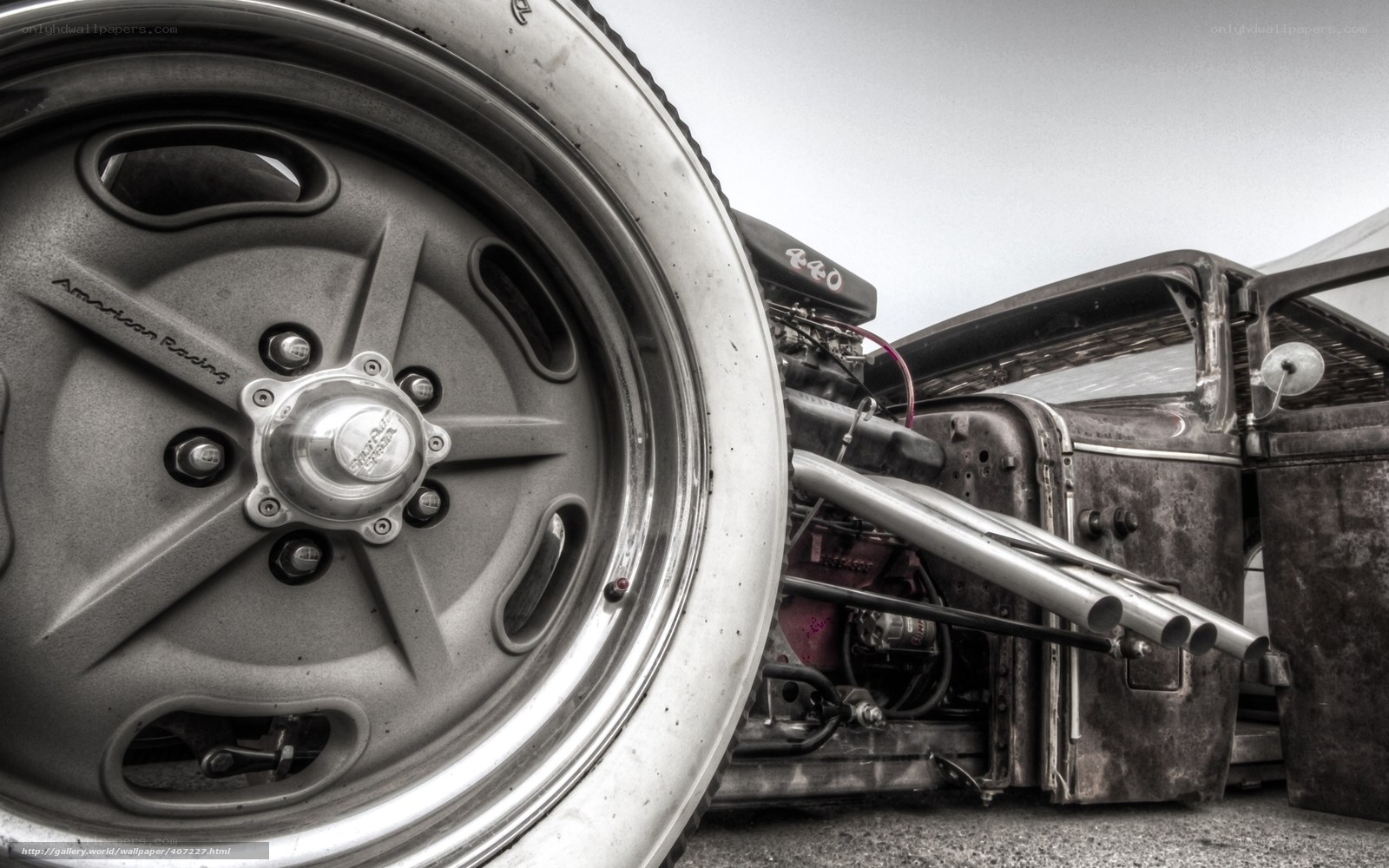 close-up of a custom car wheel