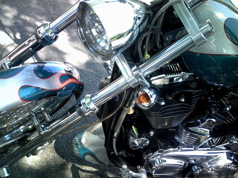 close-up of a custom motorcycle