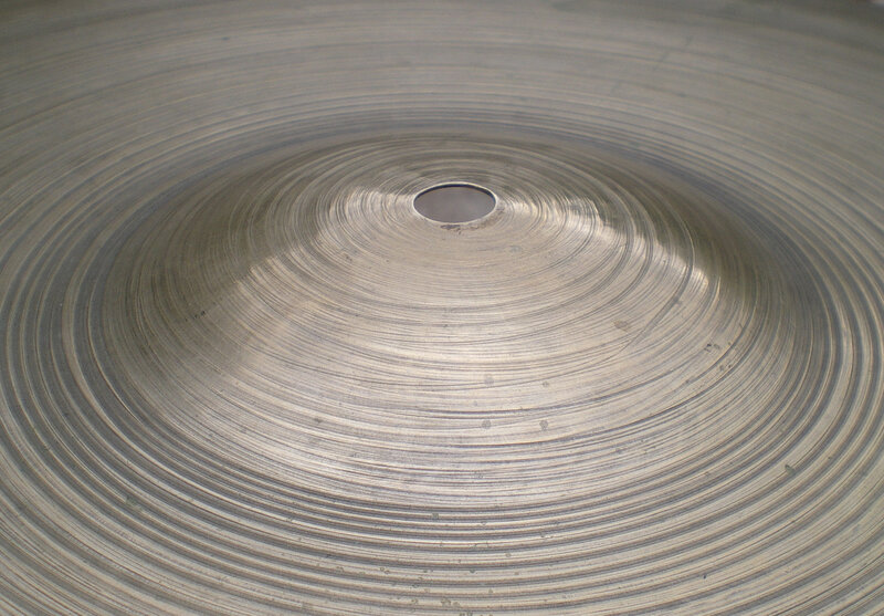 close-up of a cymbal surface
