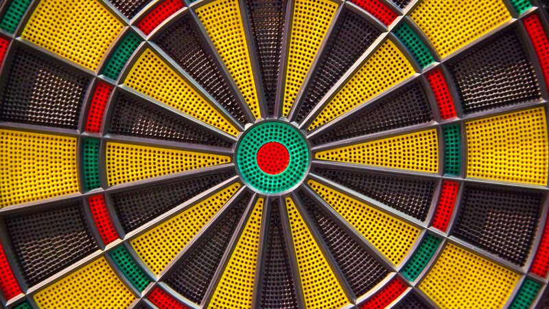 Close-up of a Dartboard — Yellow
