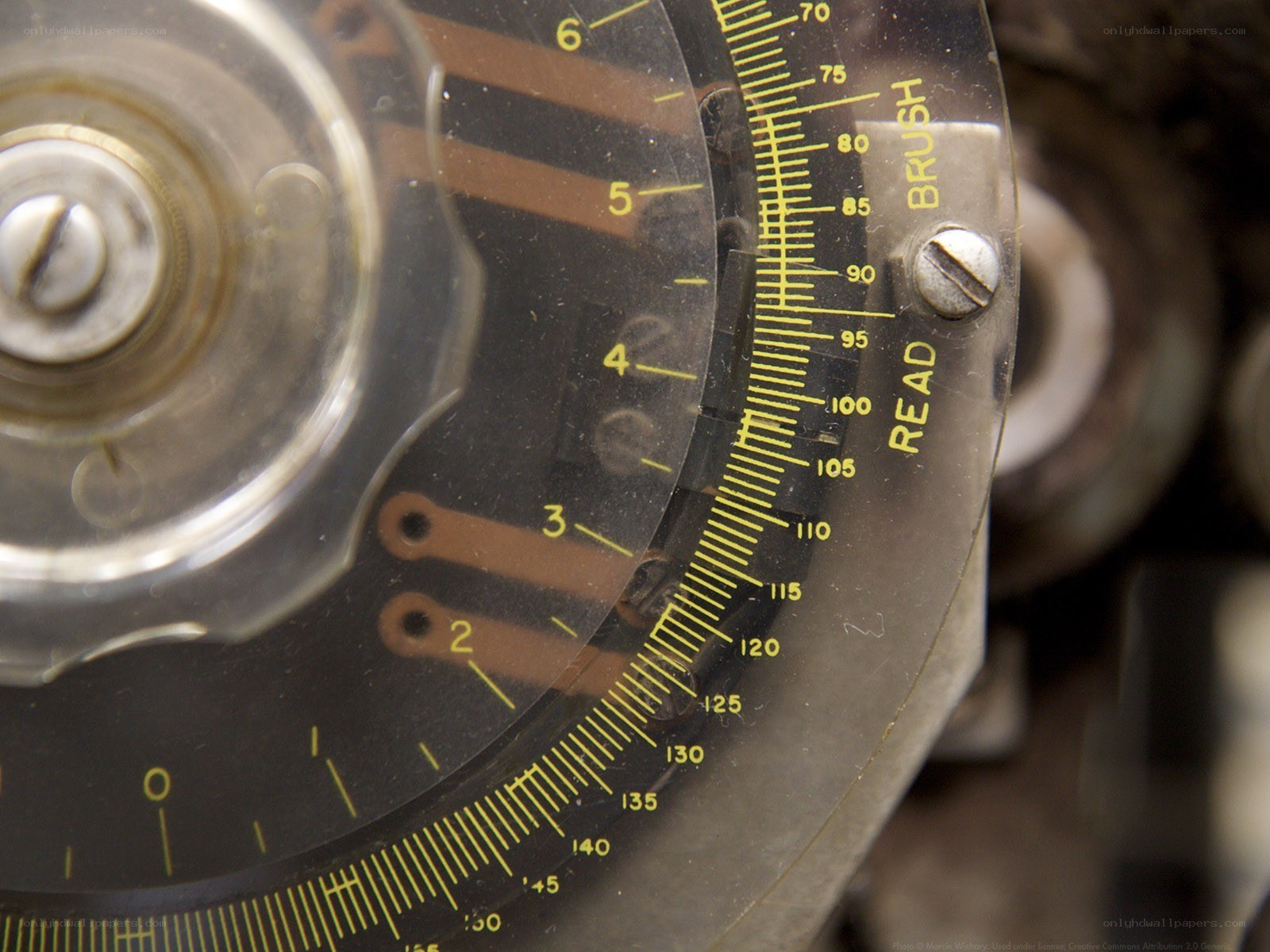 close-up of a dial gauge