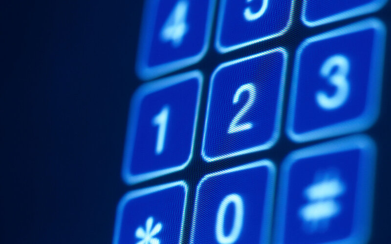 close-up of a digital keypad